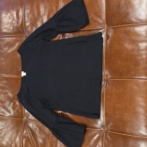 Jcrew Black Bell Sleeve Top Small